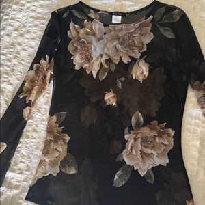 Floral Long Sleeve sheer bodysuit